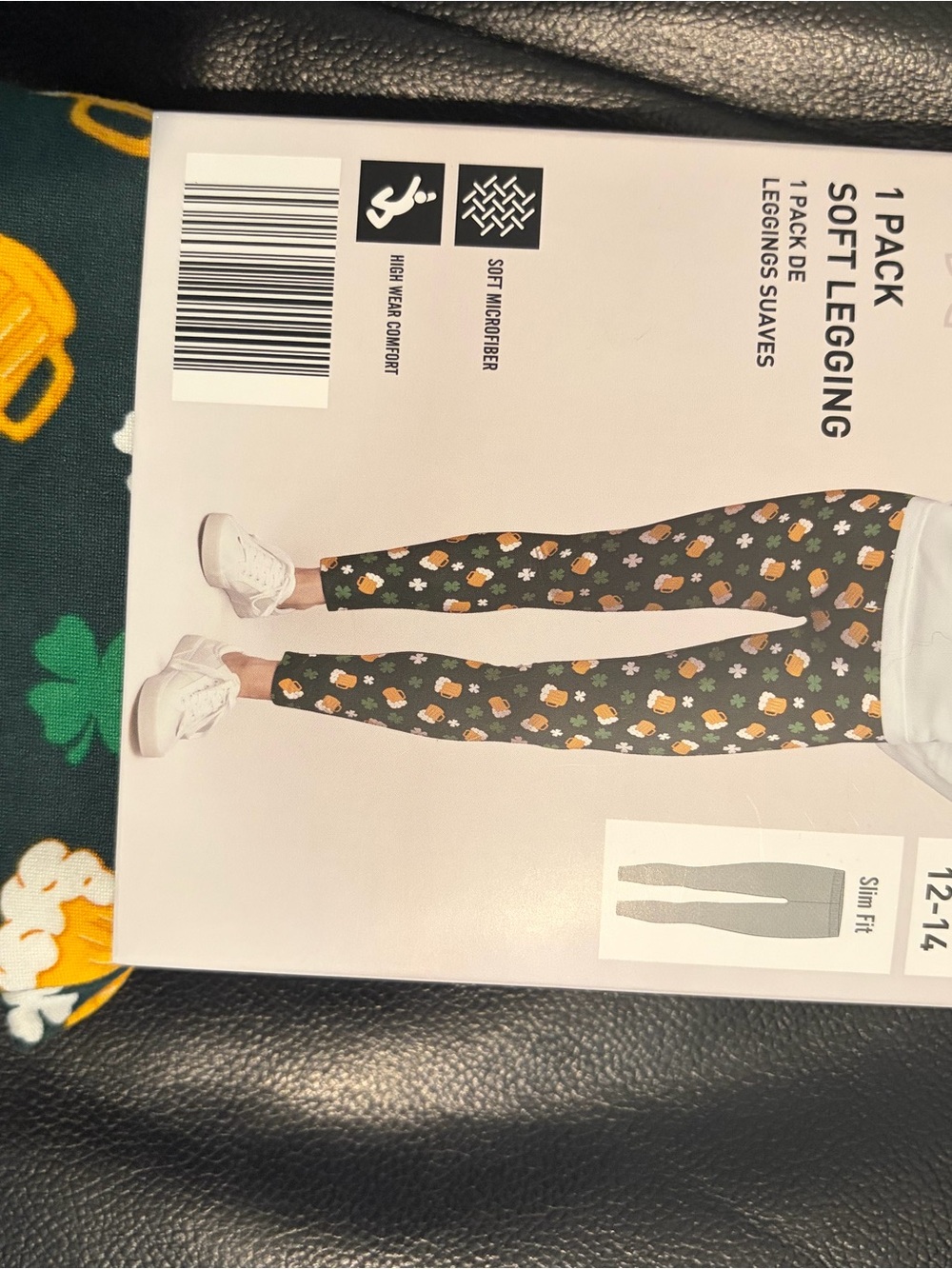 Serra Black St. Patrick's Day Clover & Gold Shamrock Print Leggings